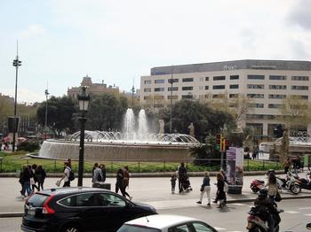 Barcelona Main Square Water Fountain